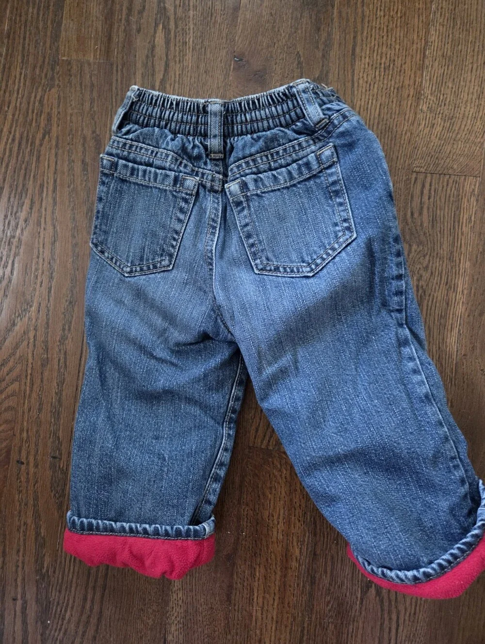 Old Navy Boys 18/2M Red Fleecr Lined Jeans